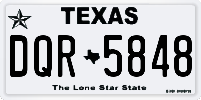 TX license plate DQR5848