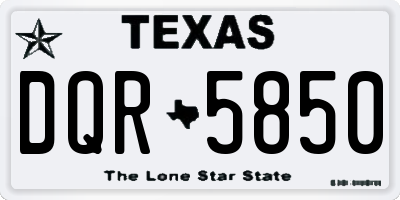 TX license plate DQR5850