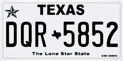 TX license plate DQR5852