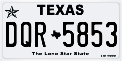 TX license plate DQR5853