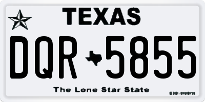 TX license plate DQR5855