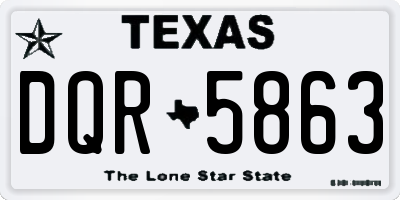 TX license plate DQR5863