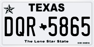 TX license plate DQR5865