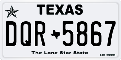 TX license plate DQR5867