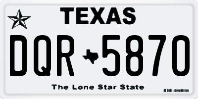 TX license plate DQR5870