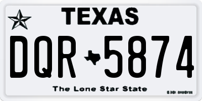 TX license plate DQR5874