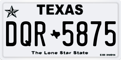 TX license plate DQR5875