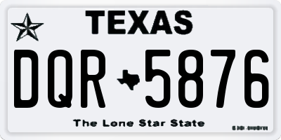 TX license plate DQR5876
