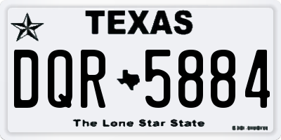 TX license plate DQR5884