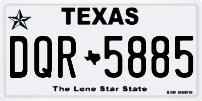 TX license plate DQR5885