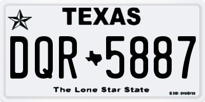 TX license plate DQR5887