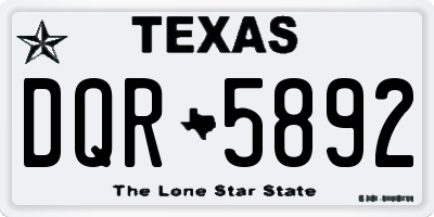 TX license plate DQR5892