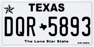 TX license plate DQR5893