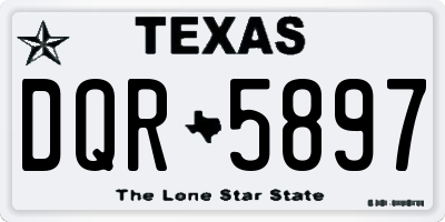 TX license plate DQR5897
