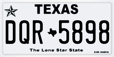 TX license plate DQR5898
