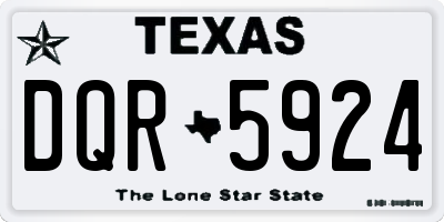 TX license plate DQR5924