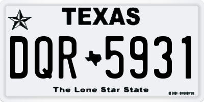 TX license plate DQR5931