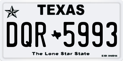 TX license plate DQR5993