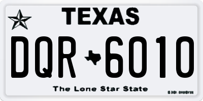 TX license plate DQR6010