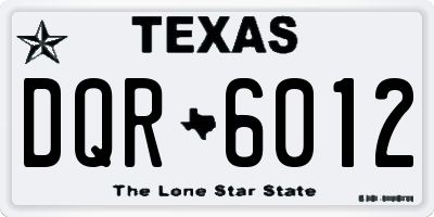 TX license plate DQR6012