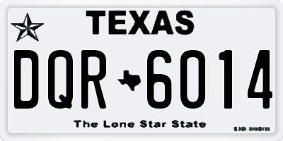 TX license plate DQR6014
