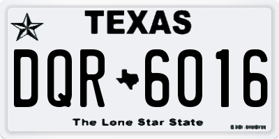 TX license plate DQR6016