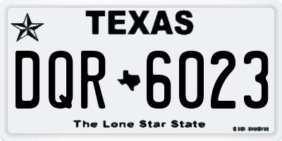 TX license plate DQR6023