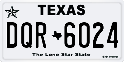 TX license plate DQR6024