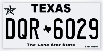 TX license plate DQR6029