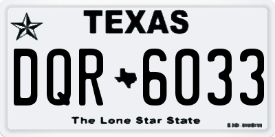 TX license plate DQR6033