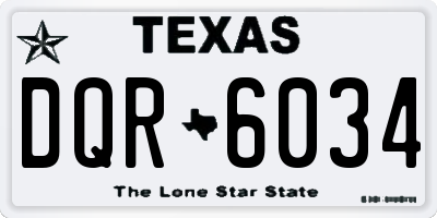 TX license plate DQR6034