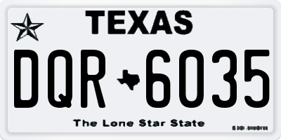 TX license plate DQR6035