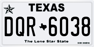 TX license plate DQR6038