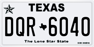 TX license plate DQR6040