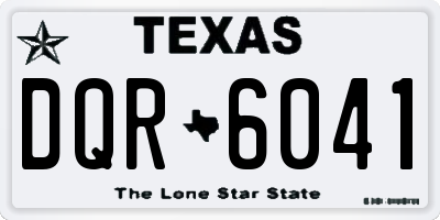 TX license plate DQR6041
