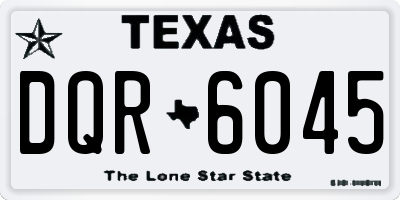 TX license plate DQR6045