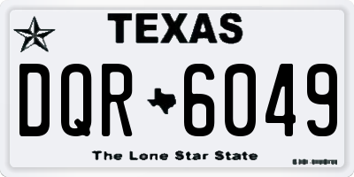 TX license plate DQR6049