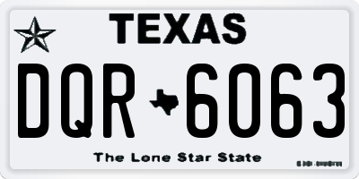 TX license plate DQR6063