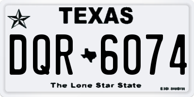 TX license plate DQR6074