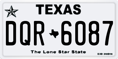 TX license plate DQR6087