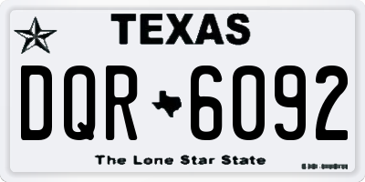 TX license plate DQR6092