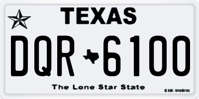 TX license plate DQR6100