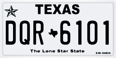 TX license plate DQR6101