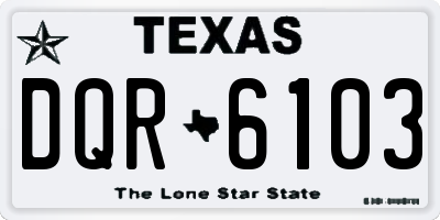 TX license plate DQR6103