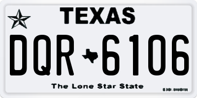 TX license plate DQR6106