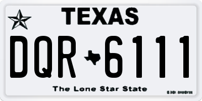 TX license plate DQR6111