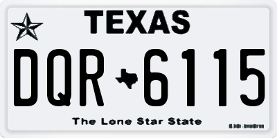 TX license plate DQR6115