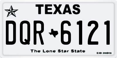 TX license plate DQR6121