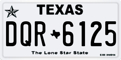 TX license plate DQR6125