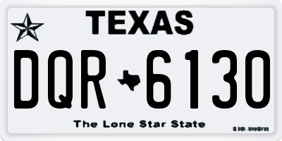 TX license plate DQR6130